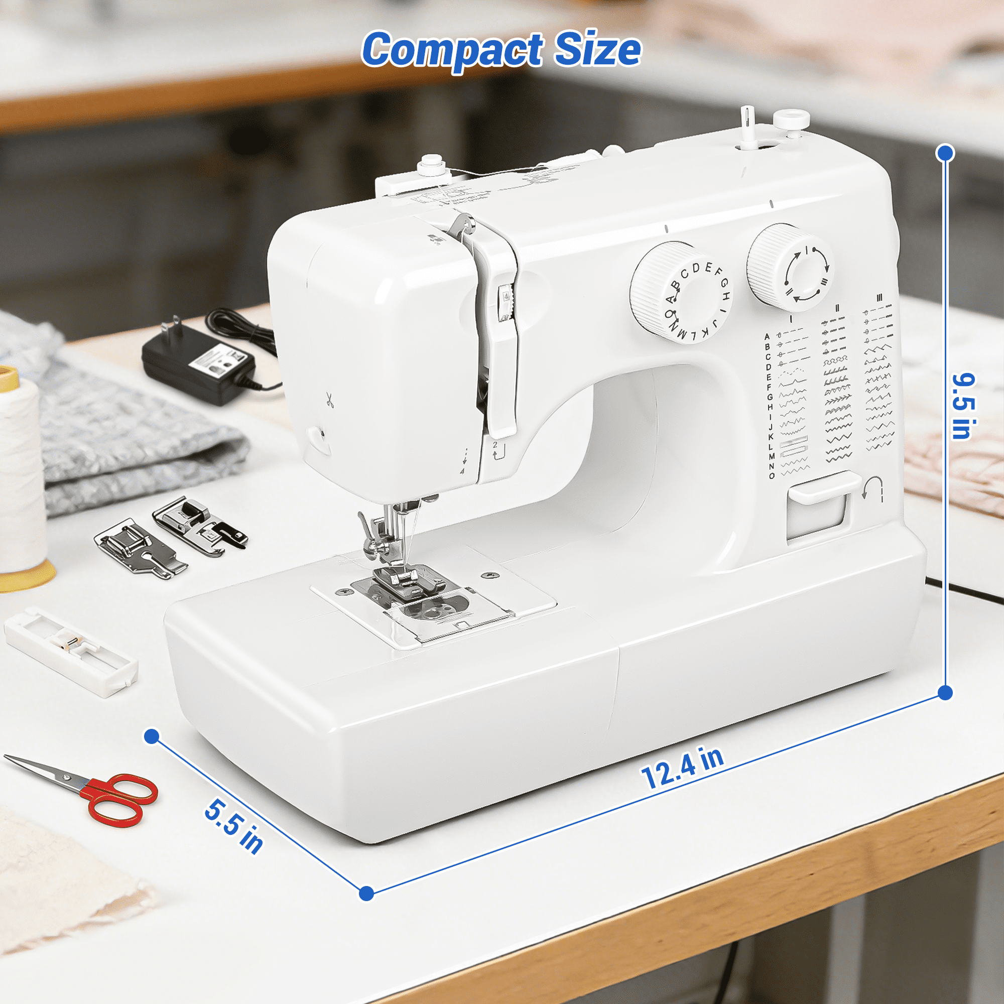 BCOOSS Sewing Machine for Beginner Portable Sewing Machine With 45 Sti