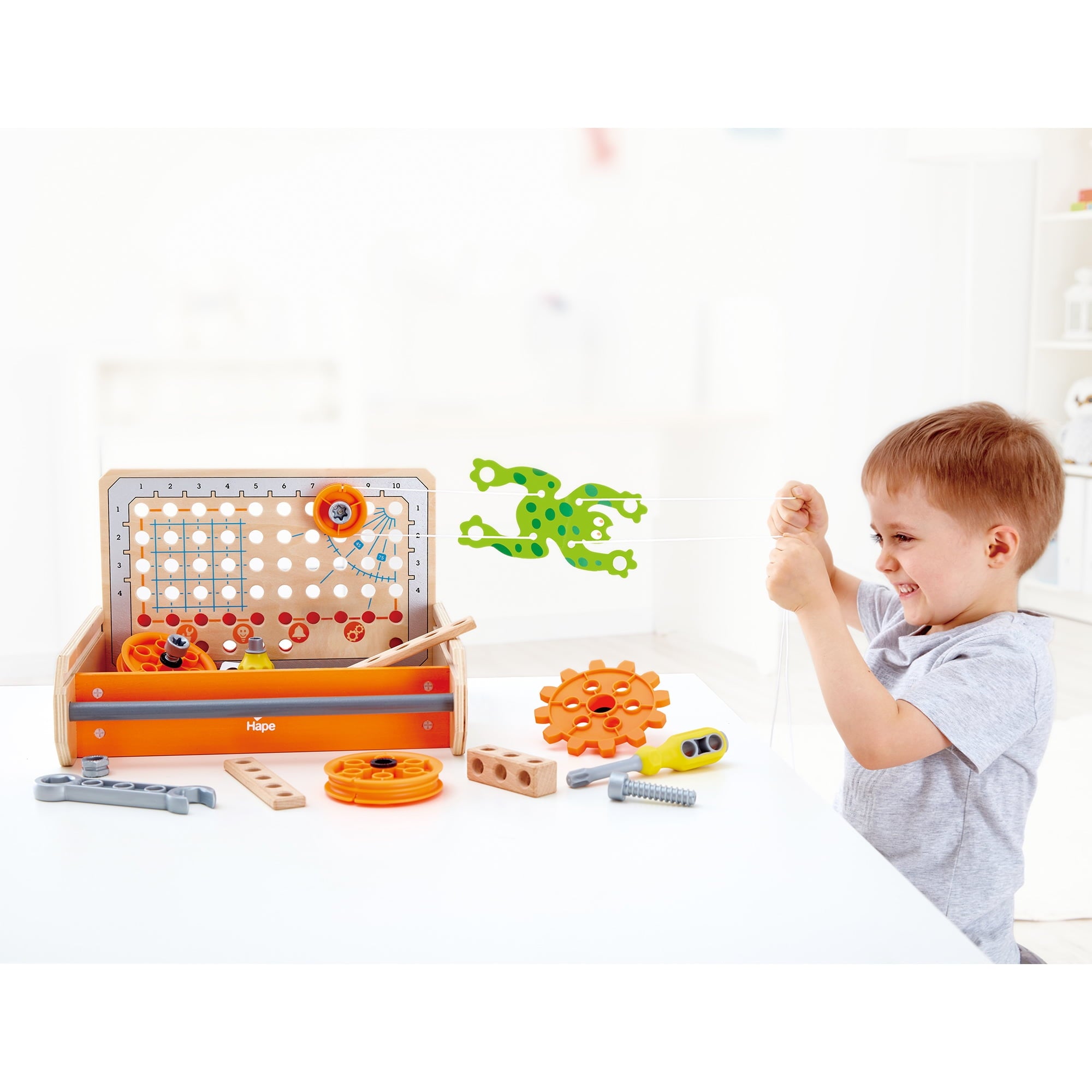 Hape: Junior Inventor: Science Experiment Toolbox - 32pc, Wooden Build