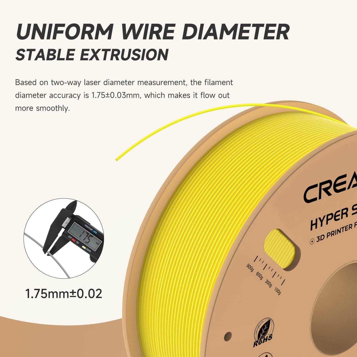 Creality Hyper PLA 3D Printer Filament 600mm/s High-Speed +/-0.03mm Fo