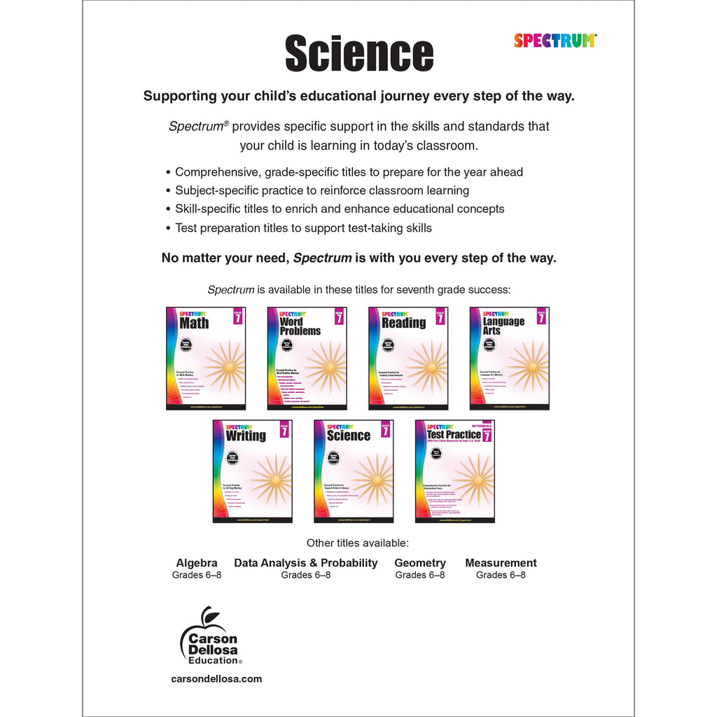 Spectrum Spectrum Science, Grade 7: Volume 59, (Paperback)