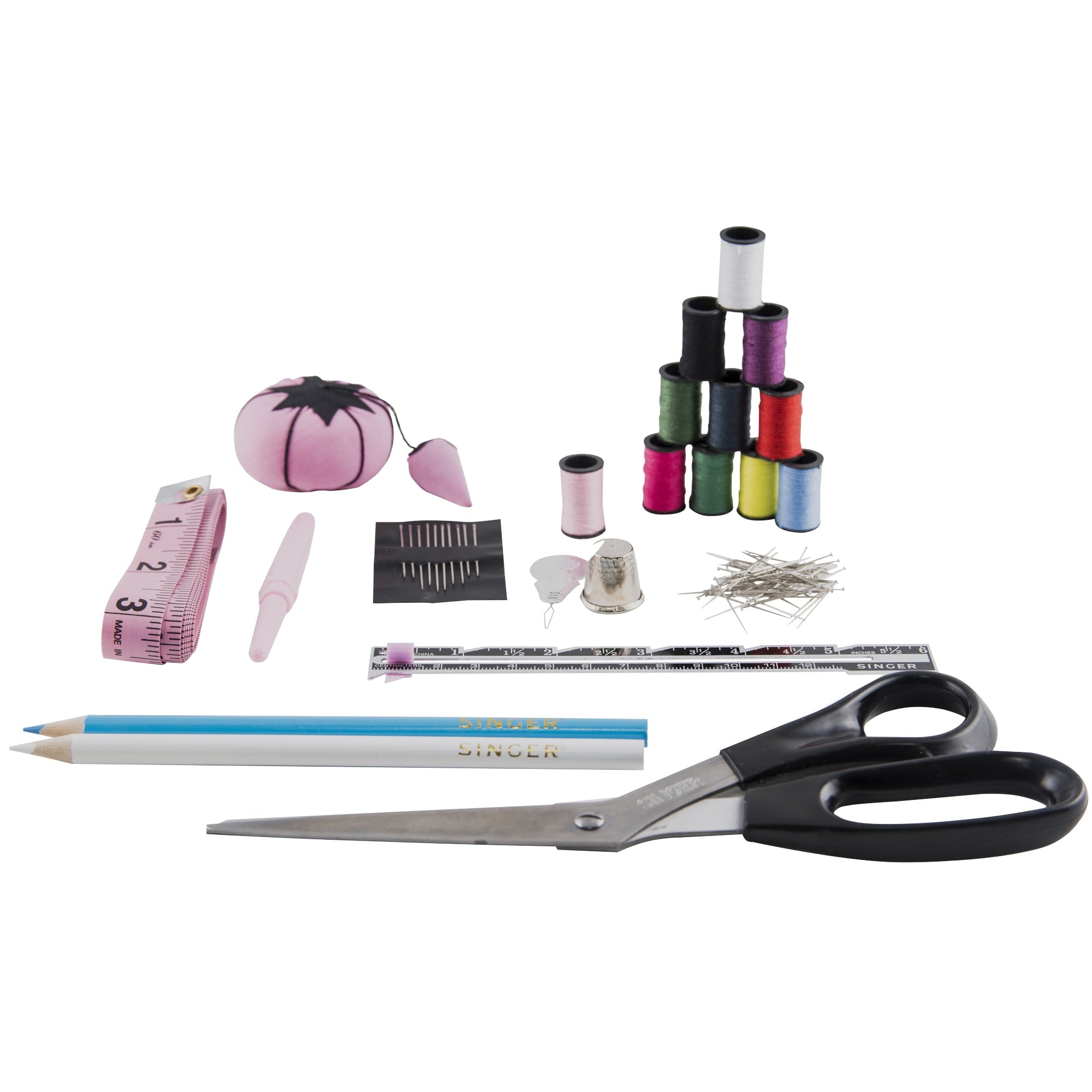 SINGER 130-Piece Beginner Sewing Kit with Thread, Needles, and Scissor