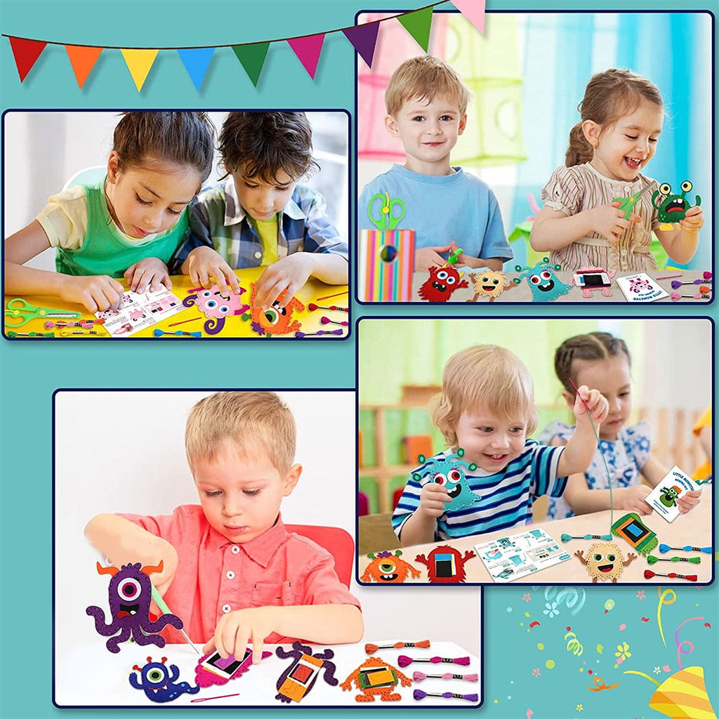Austok Felt Craft Kit, DIY Sewing Felt Plush Animals for Kids Beginner