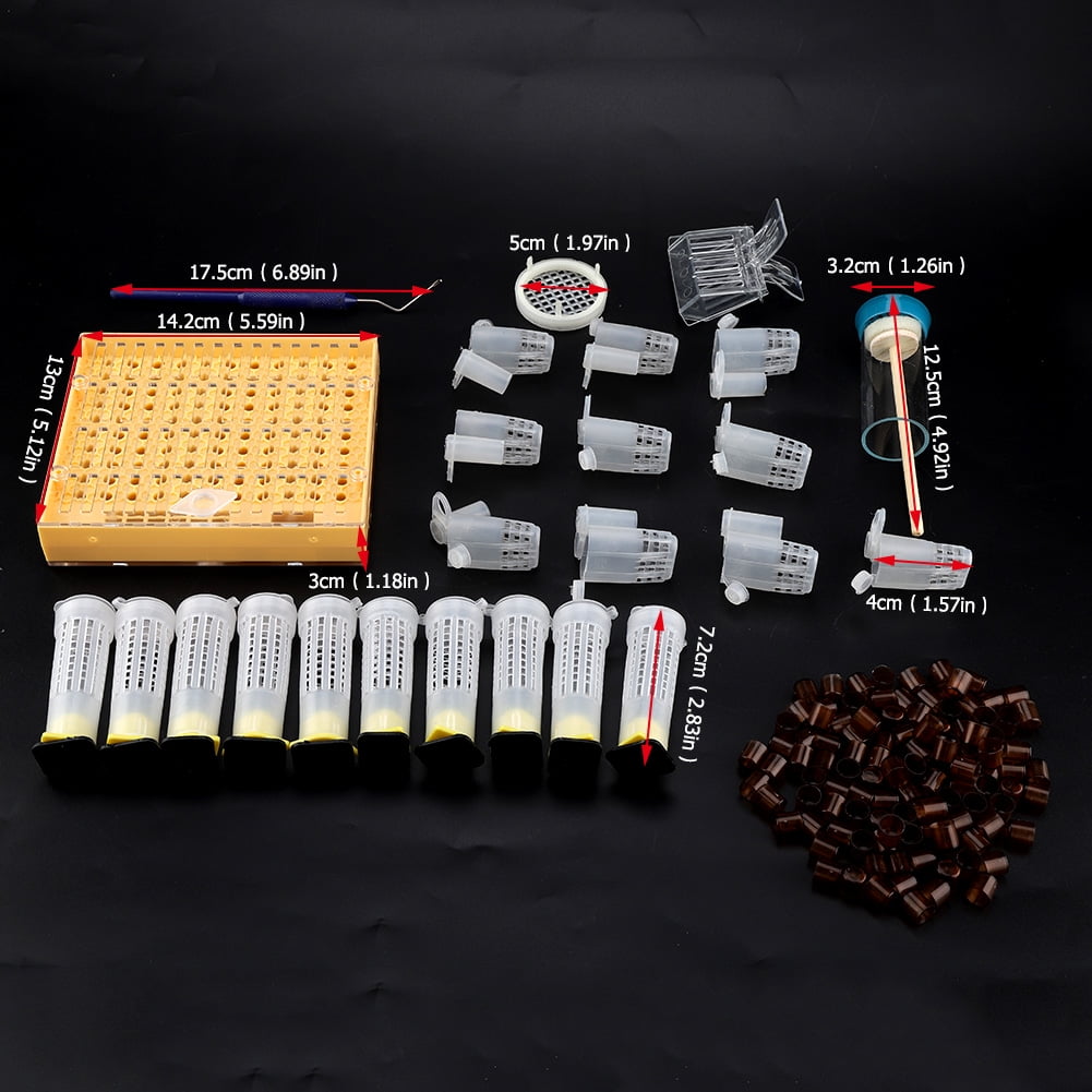 BIMZUC 155Pcs Queen Rearing Kit Bee Cultivating Tool Plastic Beekeepin