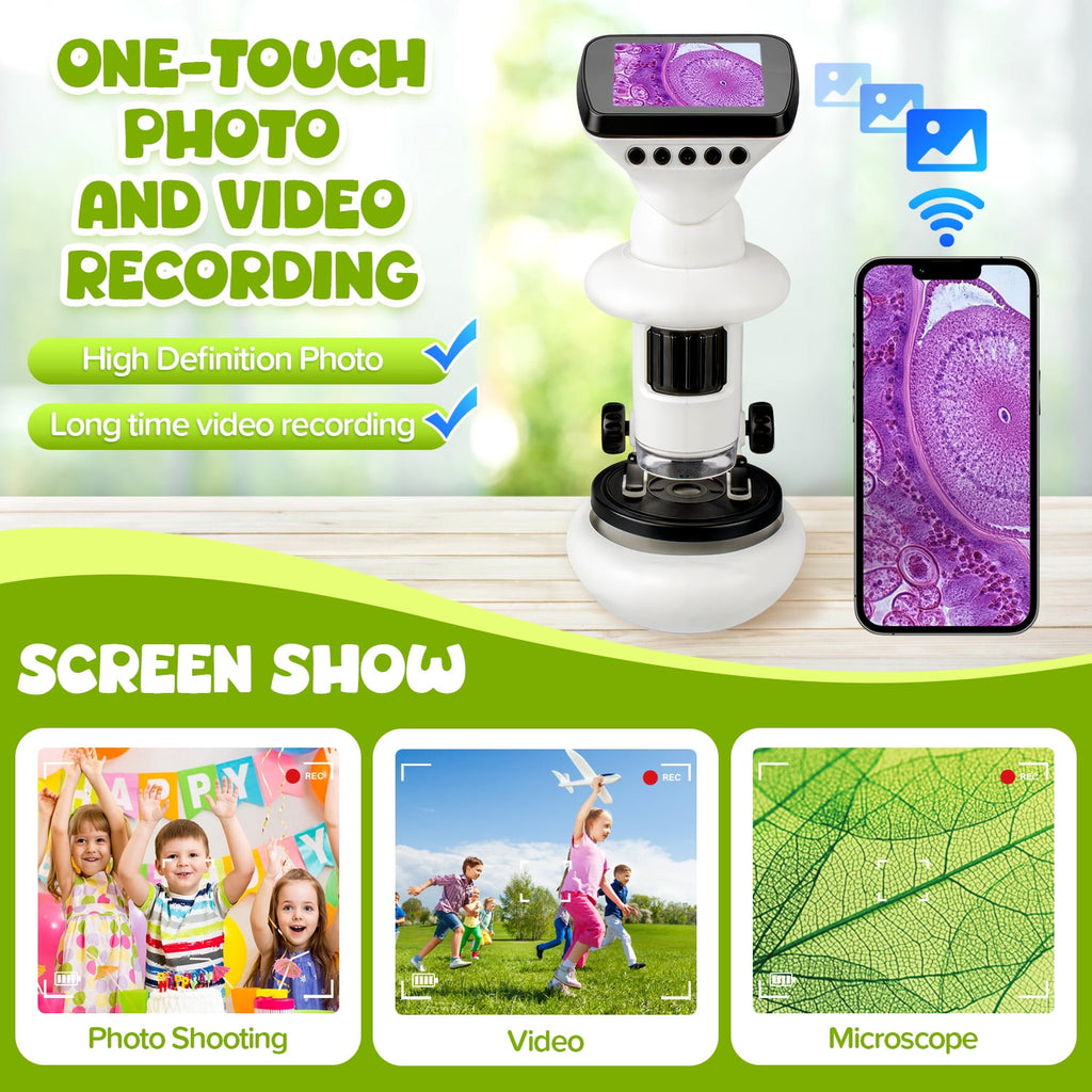 UUSUOO Microscope for Kids,Beginner STEM Microscope Kit,Educational To