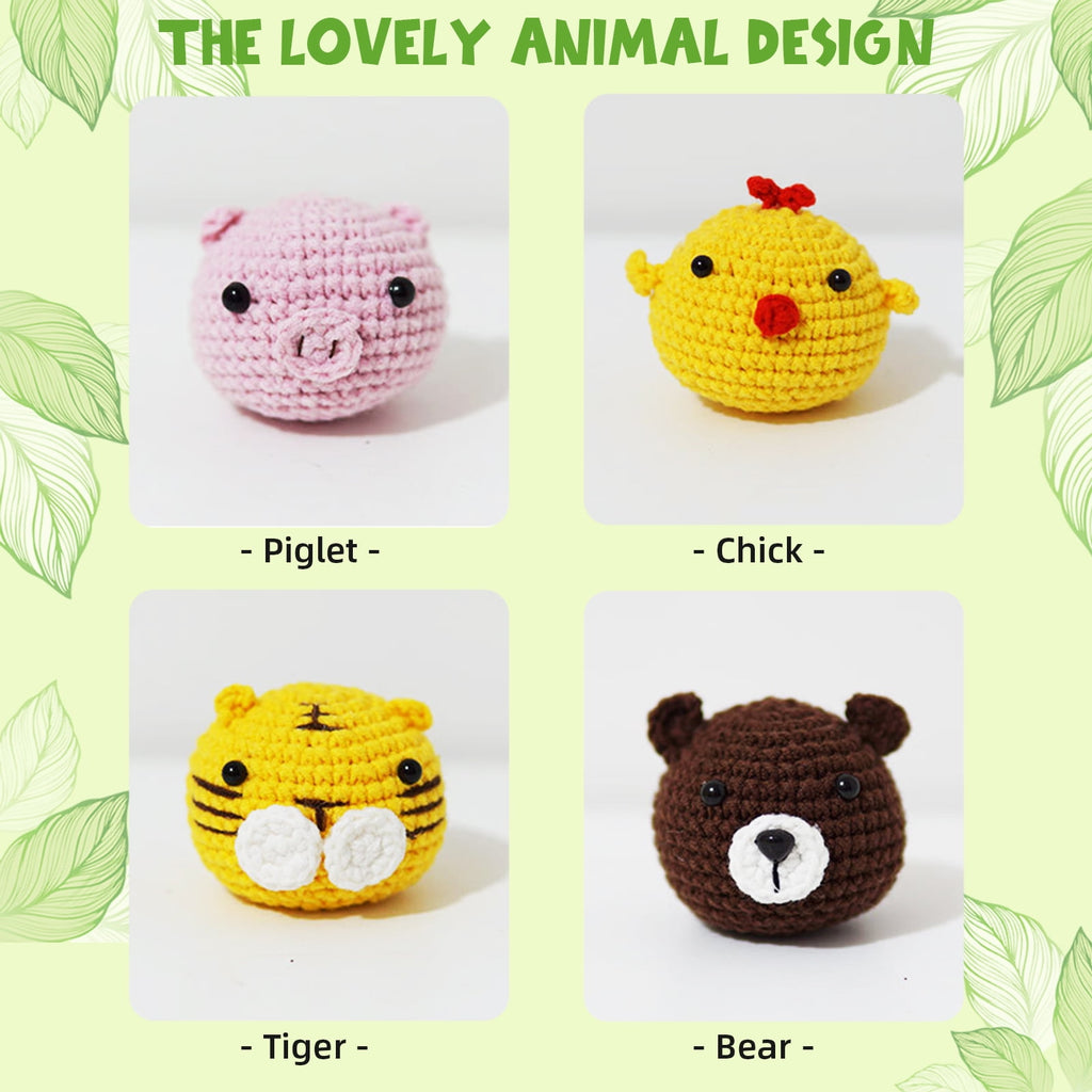 CHENGDAO Crochet Kit for Beginners – 8pcs Cute Animal Collection