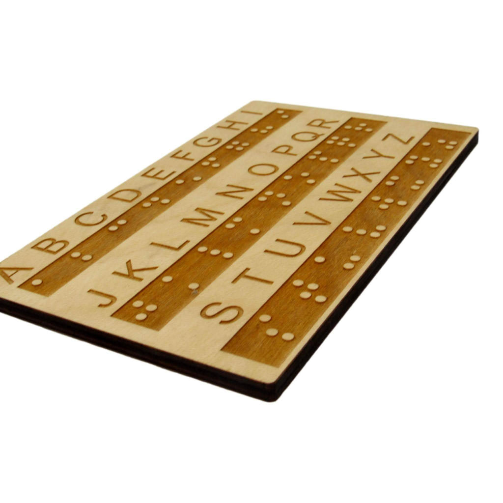 Braille Alphabet Board, Tactile Raised Dots, Made in the USA
