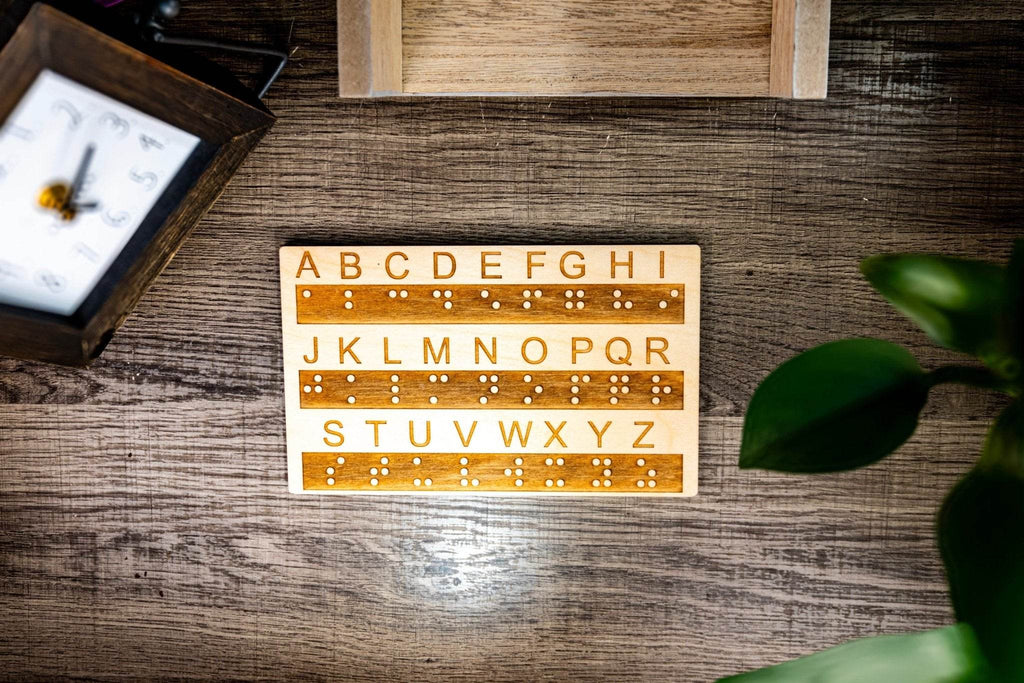 Braille Alphabet Board, Tactile Raised Dots, Made in the USA