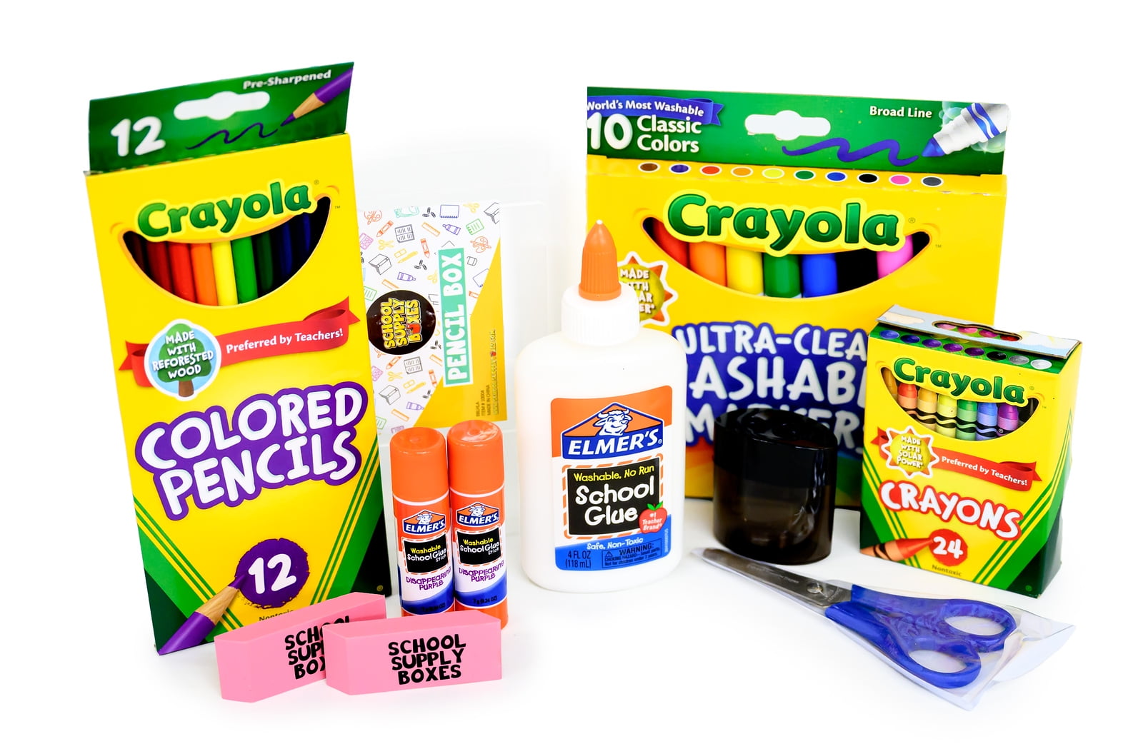 School Supply Boxes - Back to School Essentials Supplies Kit Bundle (K