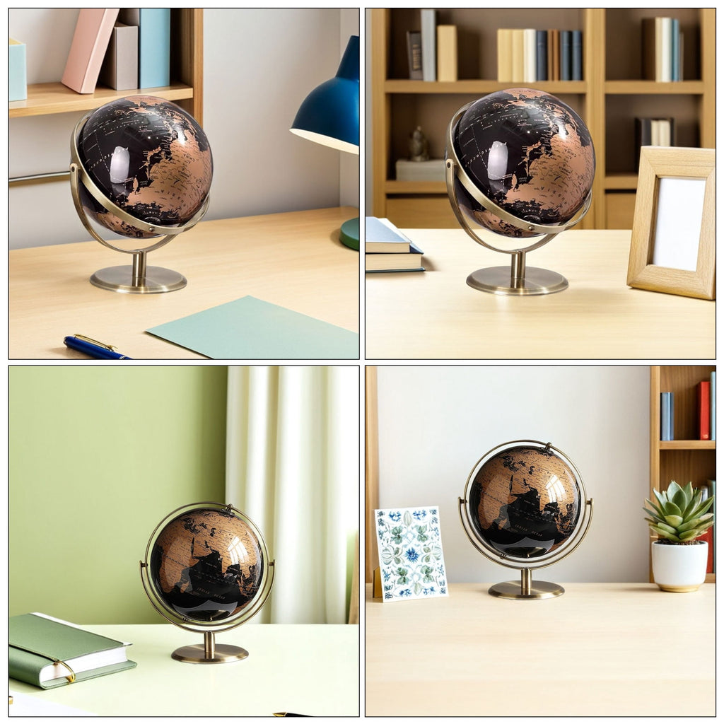 DEEPCRAFF Rotating Globe with Detailed Topographic Map, Educational De