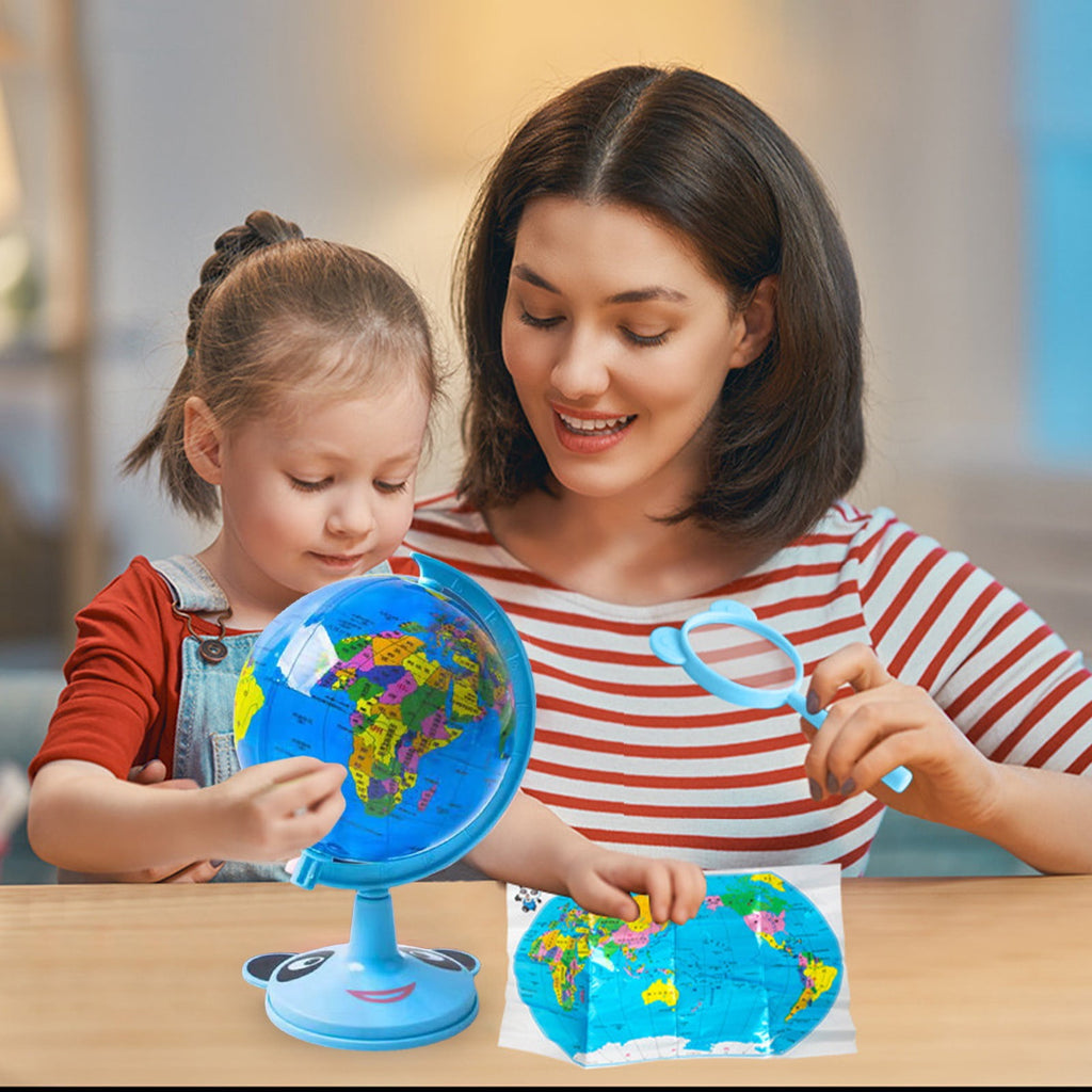 Twfbrm Mini World Globe with Stand, Geography Educational Globe for St