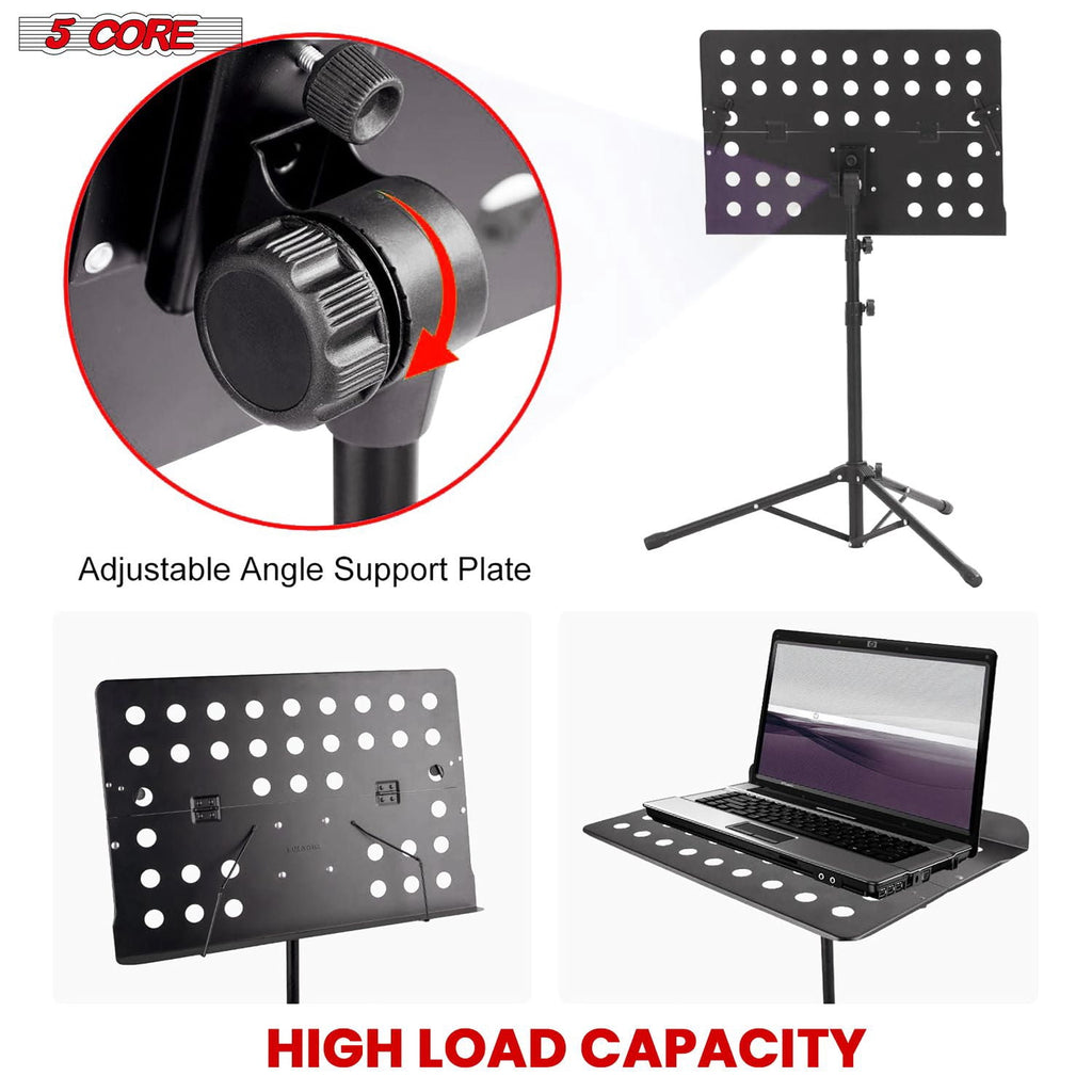 Adjustable Height Music Stand with Lightweight Foldable Design & Page