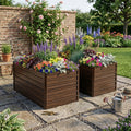 2-Pack 74.6"x35.4"x25" Raised Garden Bed Kit, Metal Elevated Planter Box