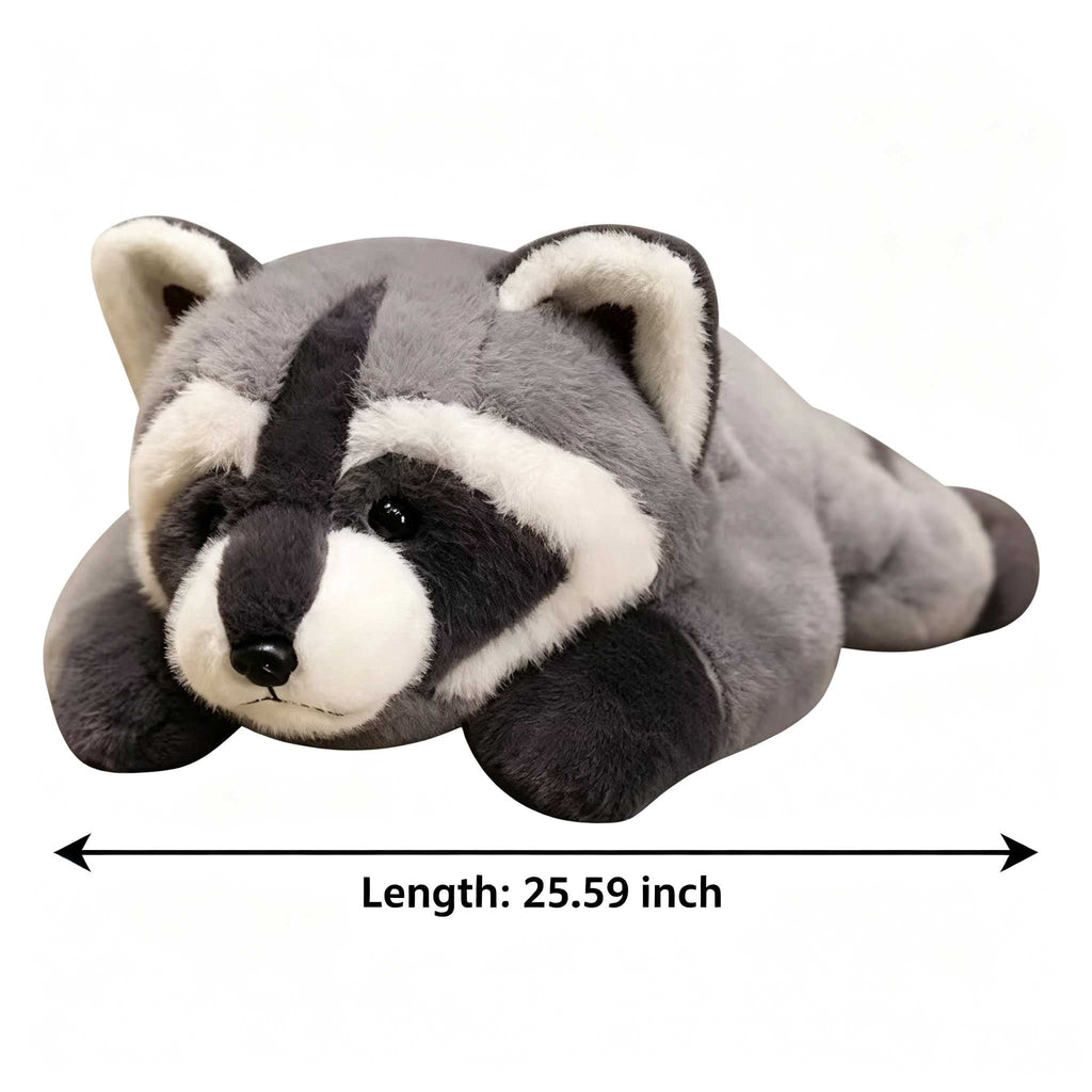 Weighted Raccoon Plush Pillow, Oversized Stuffed Animal Cuddle Buddy,
