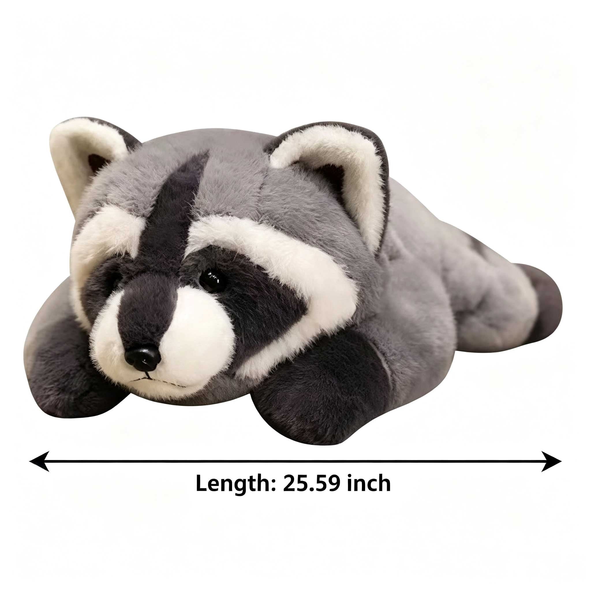 Weighted Raccoon Plush Pillow, Oversized Stuffed Animal Cuddle Buddy,