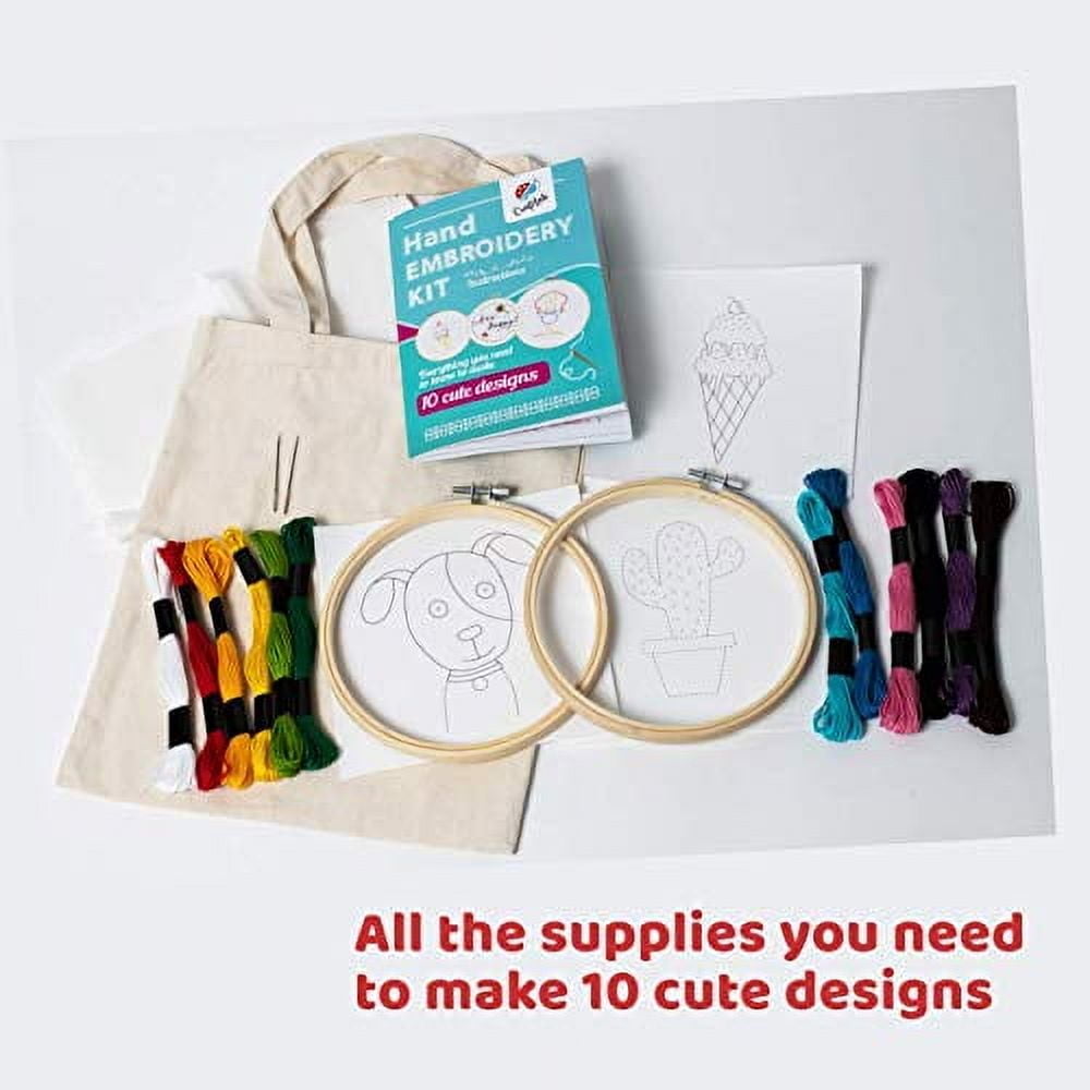 CraftLab Kids Embroidery Kit for Beginners, Kids Craft Starter Kit Gif