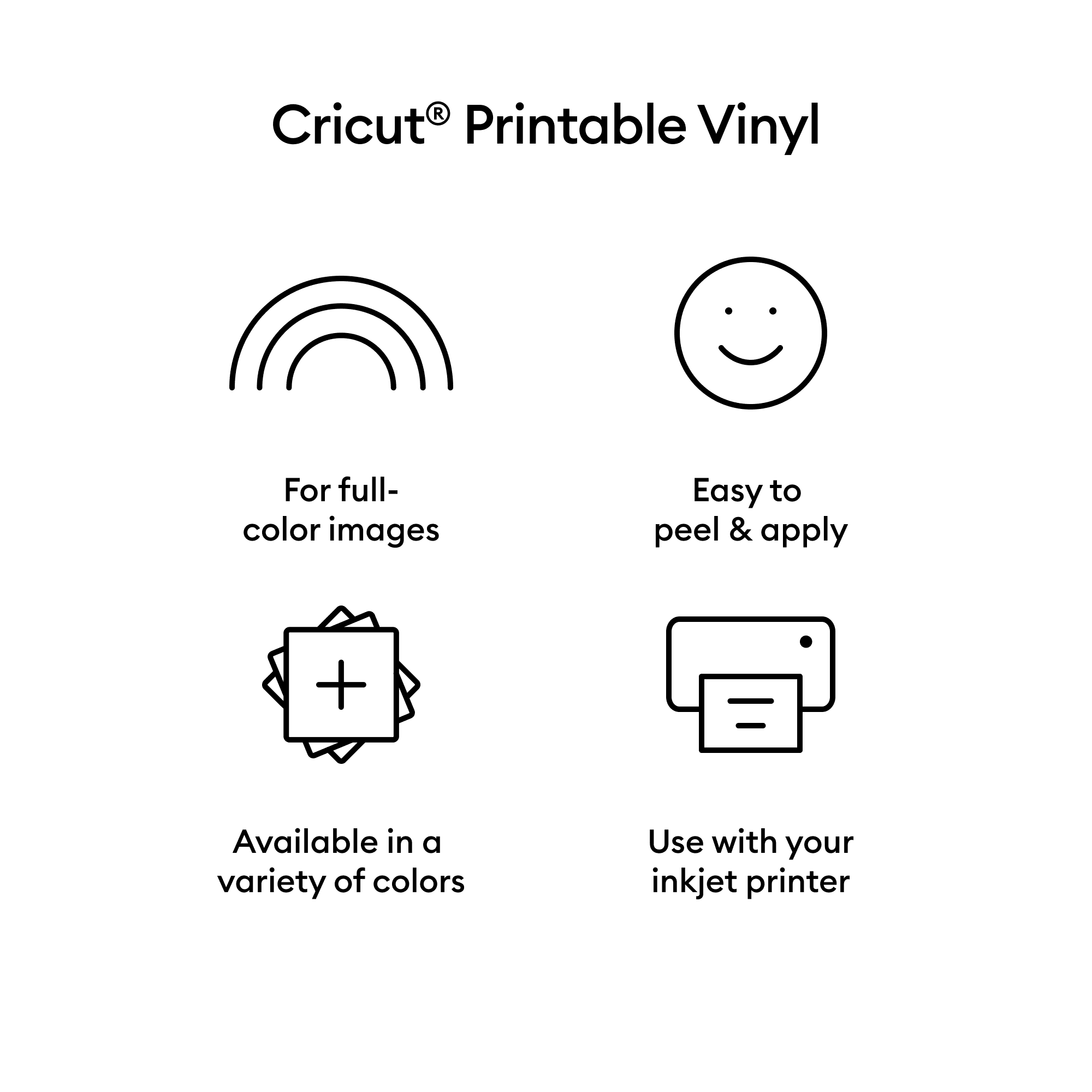 Cricut® Printable Vinyl - US Letter (12 ct), 8.5" x 11",White