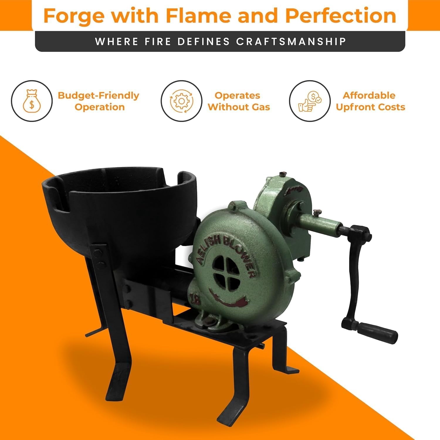 Blacksmithing Coal Forge Furnace with Hand Blower for Knife Making For