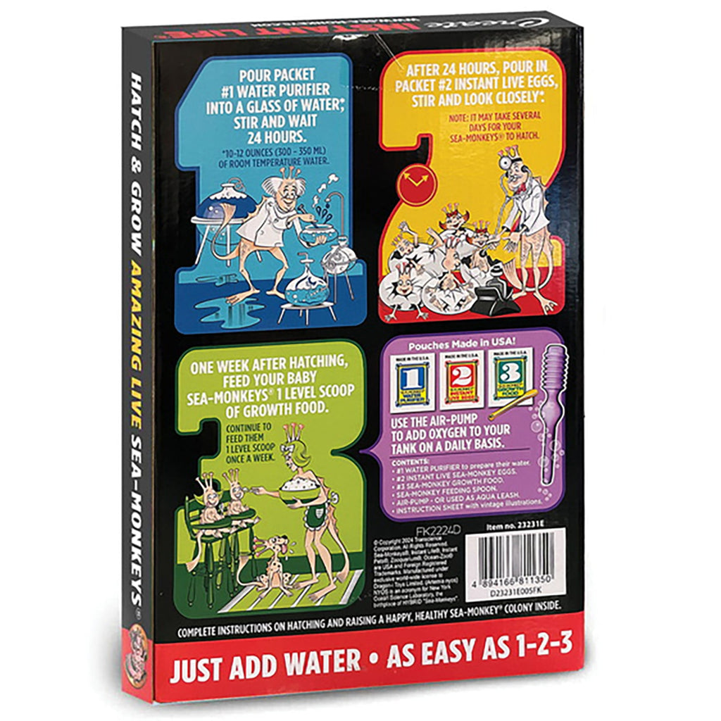 Sea-Monkeys: Retro Instant Life Kit - Tiny Brine Shrimp Growth Set, Wo