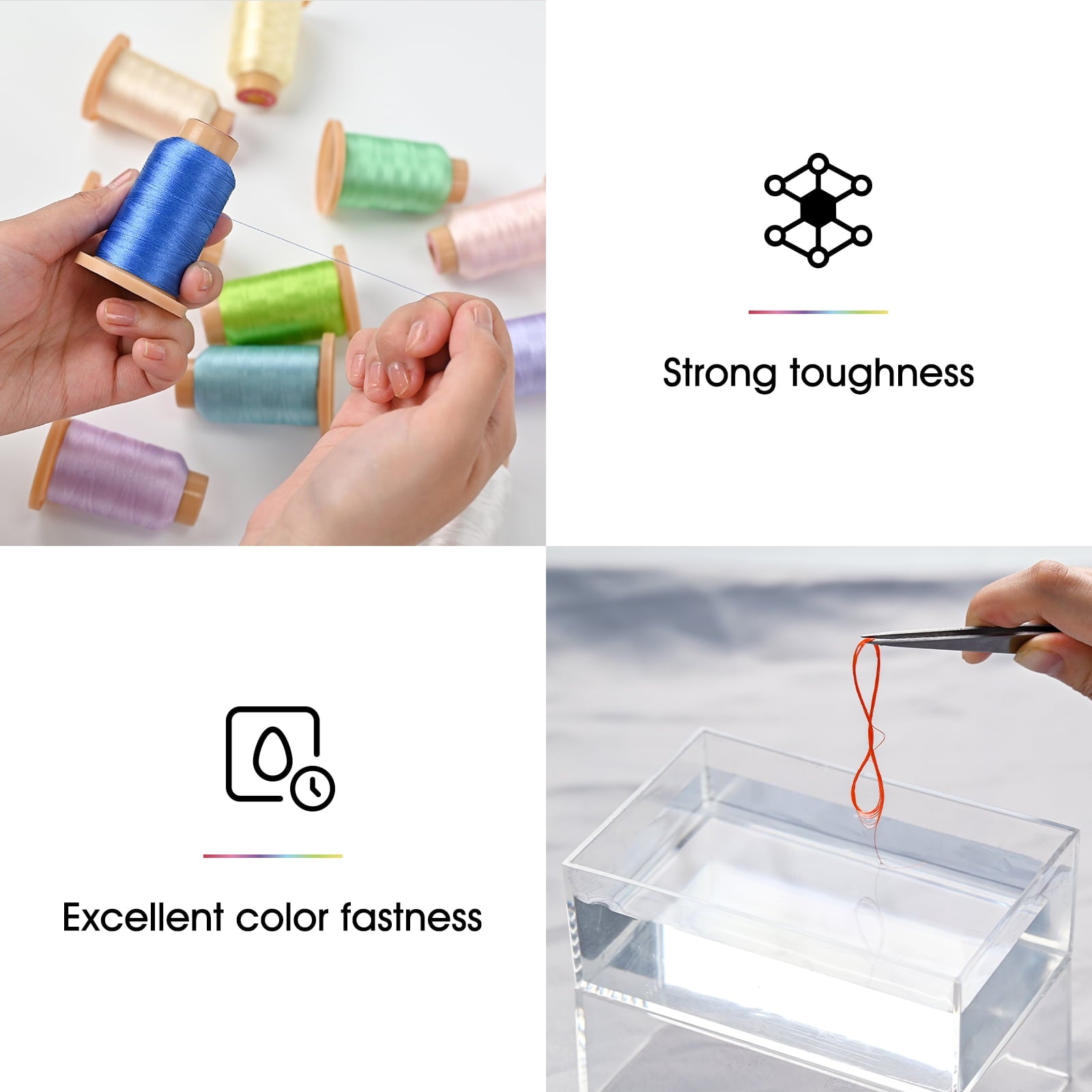 RICHWORD Embroidery Thread 40 Colors, 800M (874Y) Polyester Thread Kit