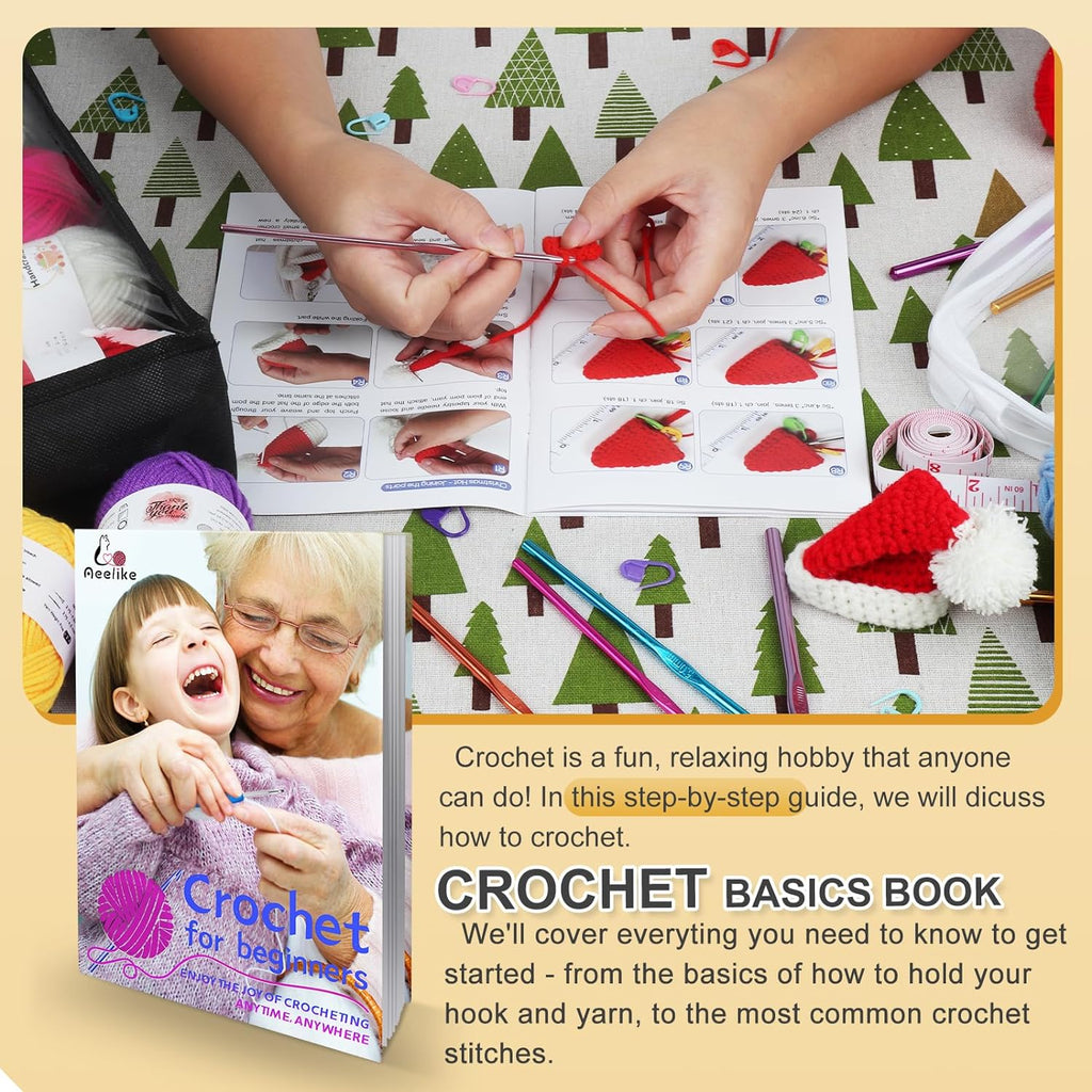 Mikhai Crochet Kit for Beginners with Yarn and Introduction Book, Croc