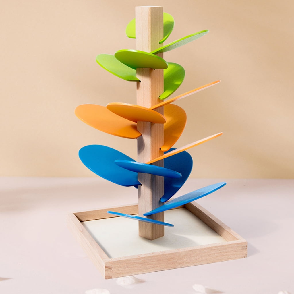 lanema Rainbow Music Tree Toy Wooden Ball Drop For Kids Educational Le