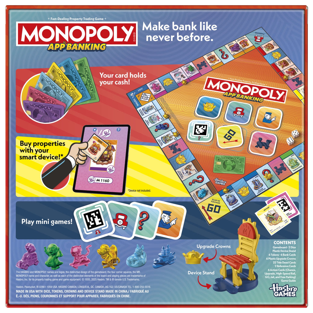 Monopoly App Banking Board Game, App-Enabled Game, Links to Smart Devi
