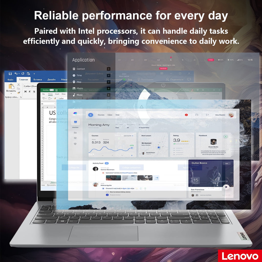 Lenovo IdeaPad 2025 15.6” FHD Laptop, Intel 4-Core CPU, 8GB RAM, 128
