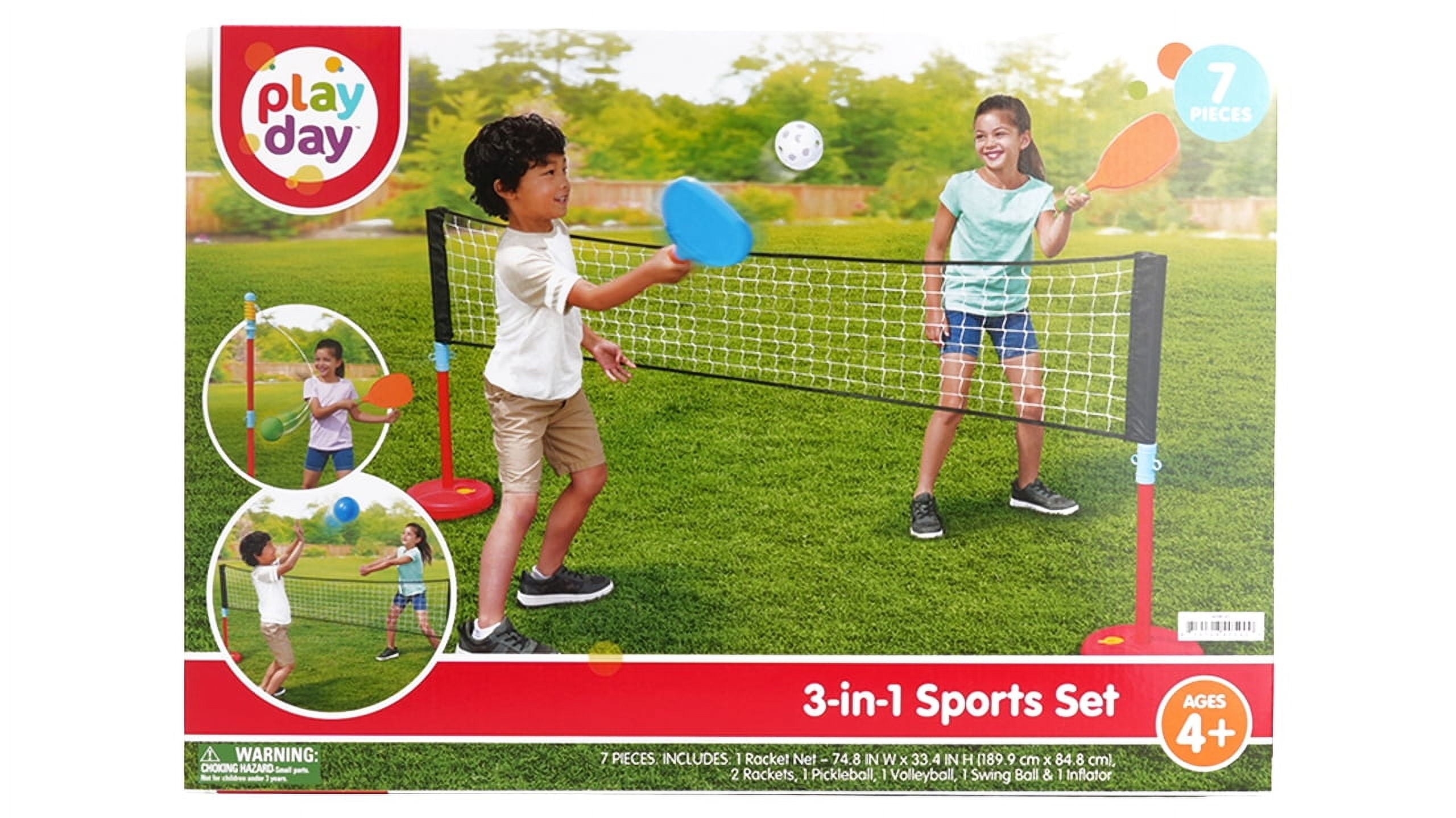 Play Day 3-in-1 Game Set, 7 Pieces, Children Ages 3+
