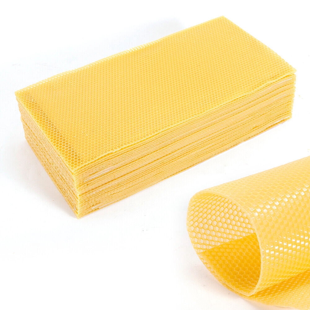 30Pcs Beeswax Foundation Sheets – Beekeeping Supplies 7.68×16.34 In