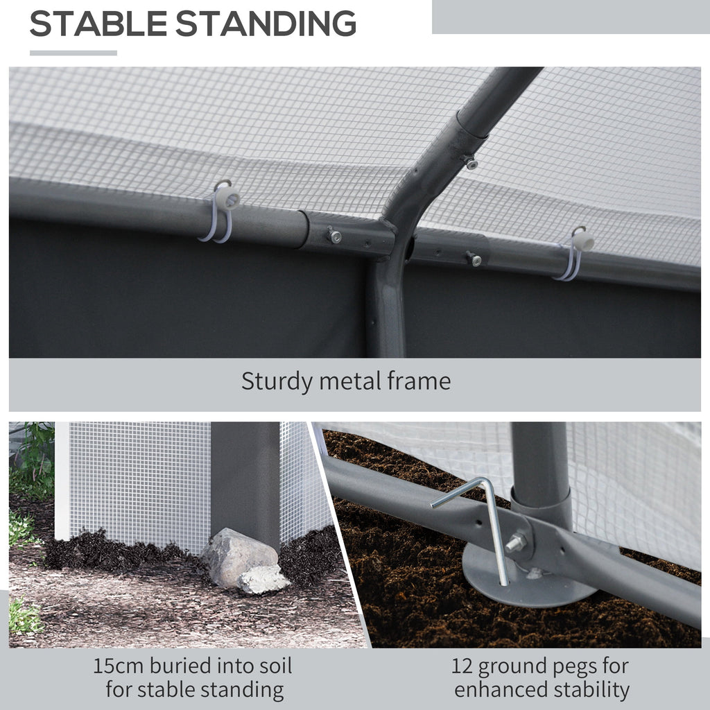 8' x 6' x 7.4' Steeple Walk-In Greenhouse Tunnel Portable Plant Garden