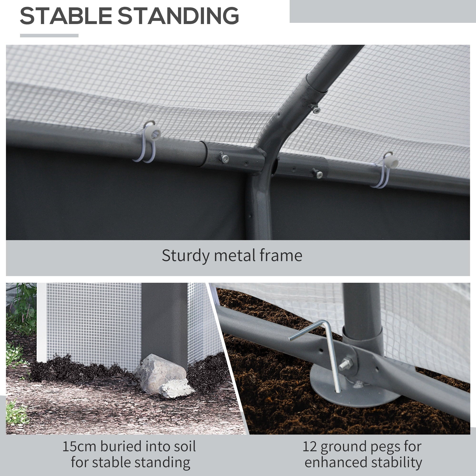 8' x 6' x 7.4' Steeple Walk-In Greenhouse Tunnel Portable Plant Garden