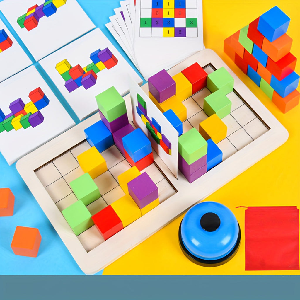 YATAV Brain Teaser Puzzles,Wooden Blocks Logic Game with Challenges -