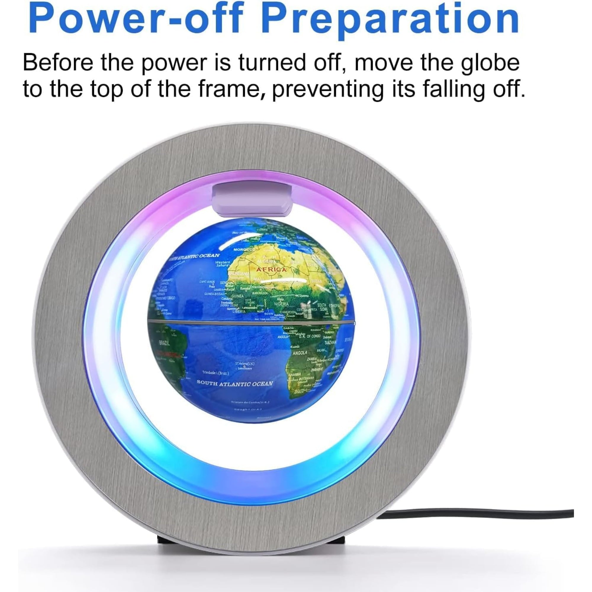 Rubinzhi Magnetic Floating Globe, Levitating Display for Desk, Kinetic