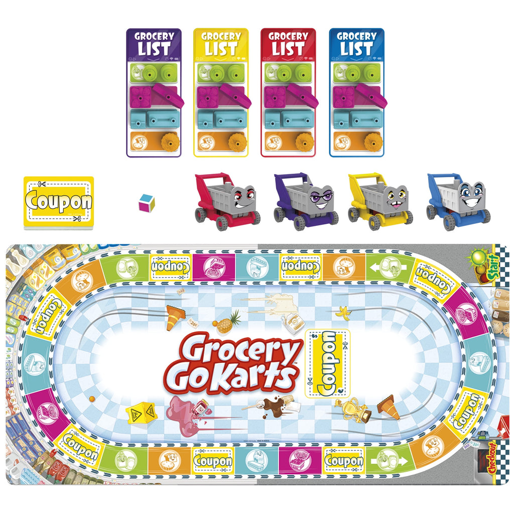 Grocery Go Karts Board Game for Preschoolers and Kids Ages 4 and Up, P