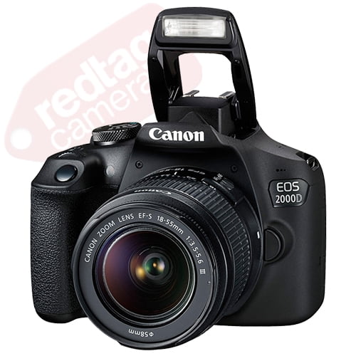 Canon EOS 2000D / Rebel T7 SLR Camera + 3 Lens Kit 18-55mm + 32GB + Fl