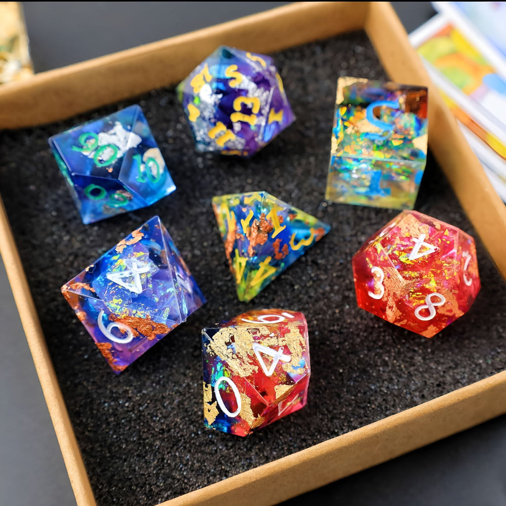 BESTSKY Dice Resin Molds Silicone,Dice Epoxy Resin Molds with 7 Standa