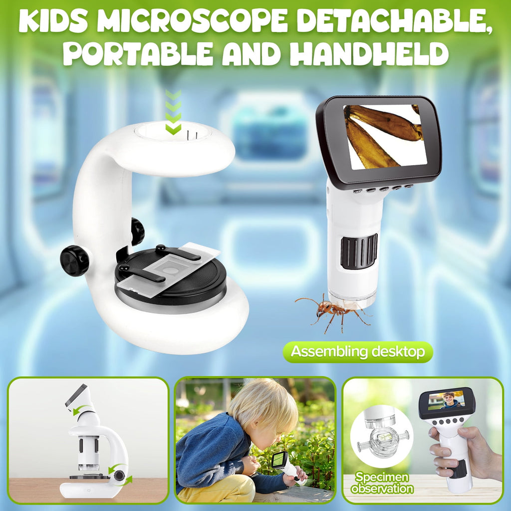 UUSUOO Microscope for Kids,Beginner STEM Microscope Kit,Educational To