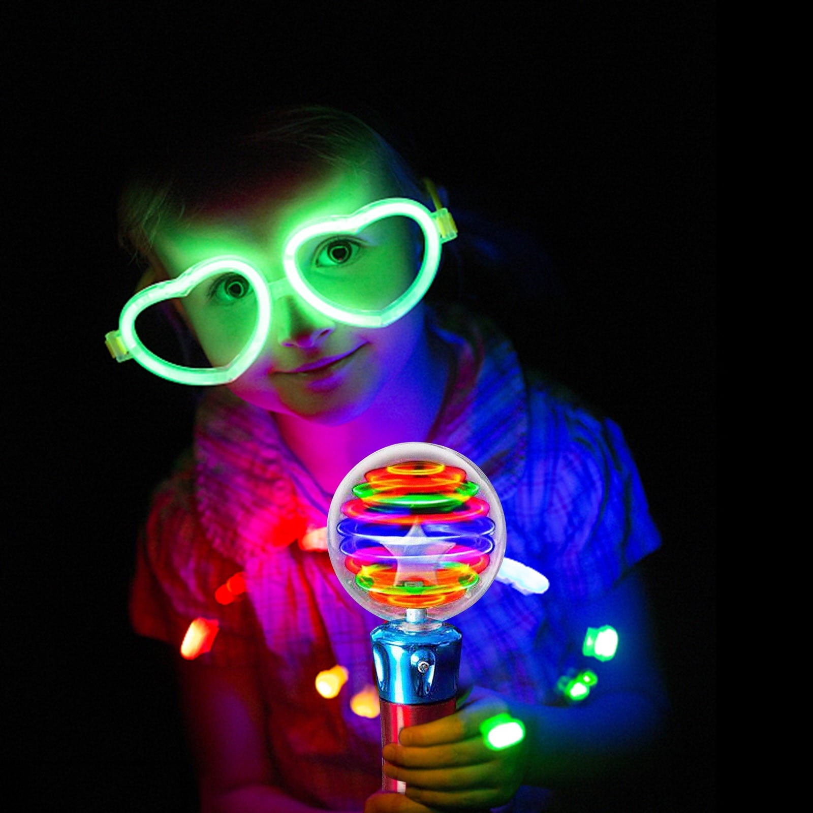 Elainilye Light Up Wand for Kids, Rotating LED Toy Wand for Boys and G