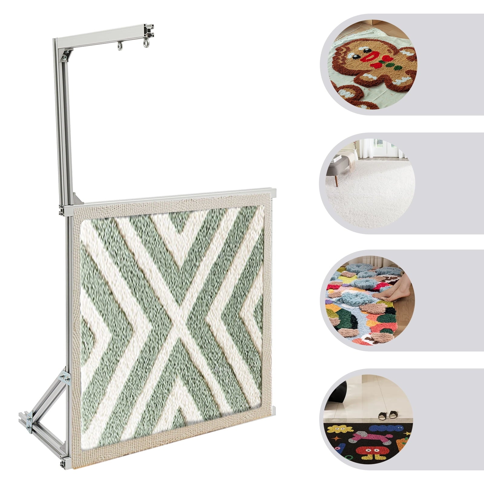 Dwellnix DIY Rug Tufting Frame with Aluminum Alloy Construction, Adjus