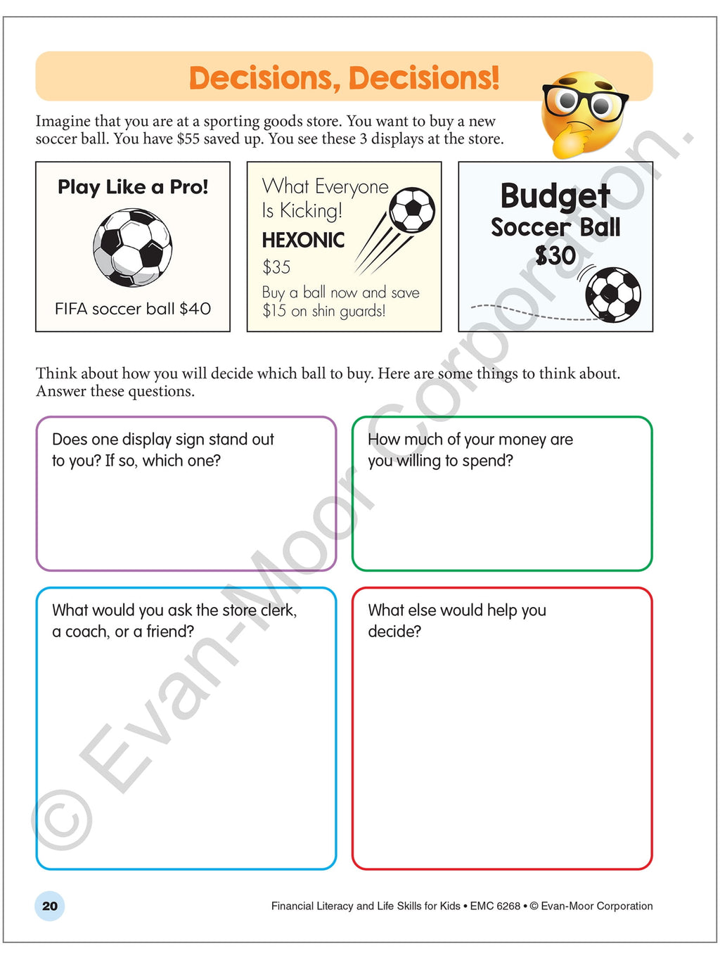 Evan-Moor Financial Literacy and Life Skills for Kids, Age 10 - 11 Wor