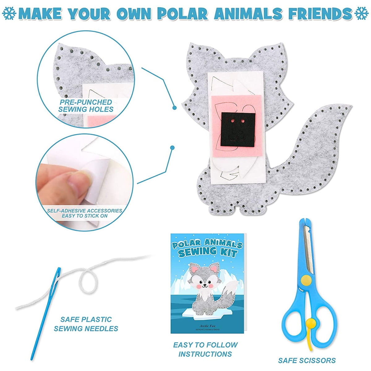 EUWBSSR Sewing Kit for Kids Crafts Supplies DIY Sewing Kit Children My