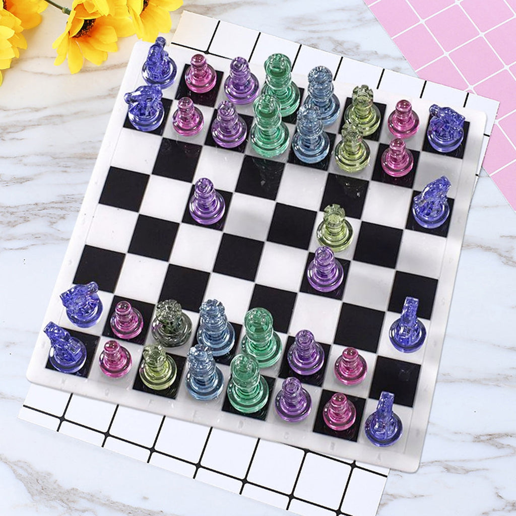 3D International Chess Piece Silicone Molds Epoxy Resin Casting Molds