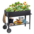 Raised Garden Bed, 42.5 x 19.5 x 31.5 inch Galvanized Metal Planter Box, Elevated Outdoor Planting Boxes with Legs, for Growing Flowers/Vegetables/Herbs in Backyard/Garden/Patio/Balcony, Black
