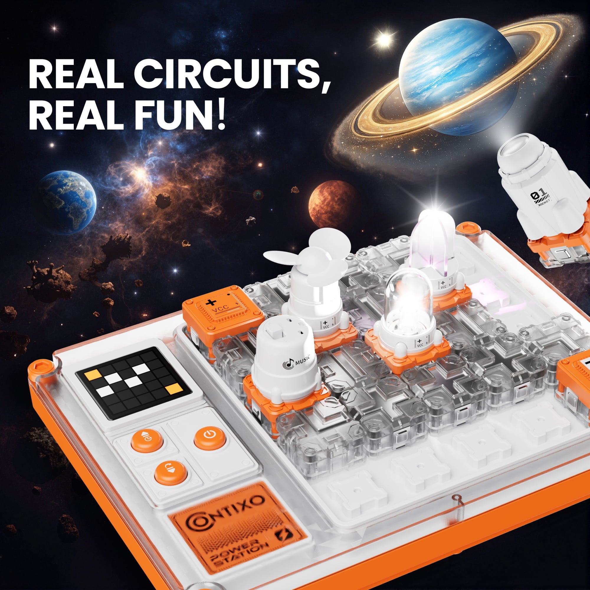 Contixo STEM Toys Circuit Board Kit for Kids, Electronics Learning Kit