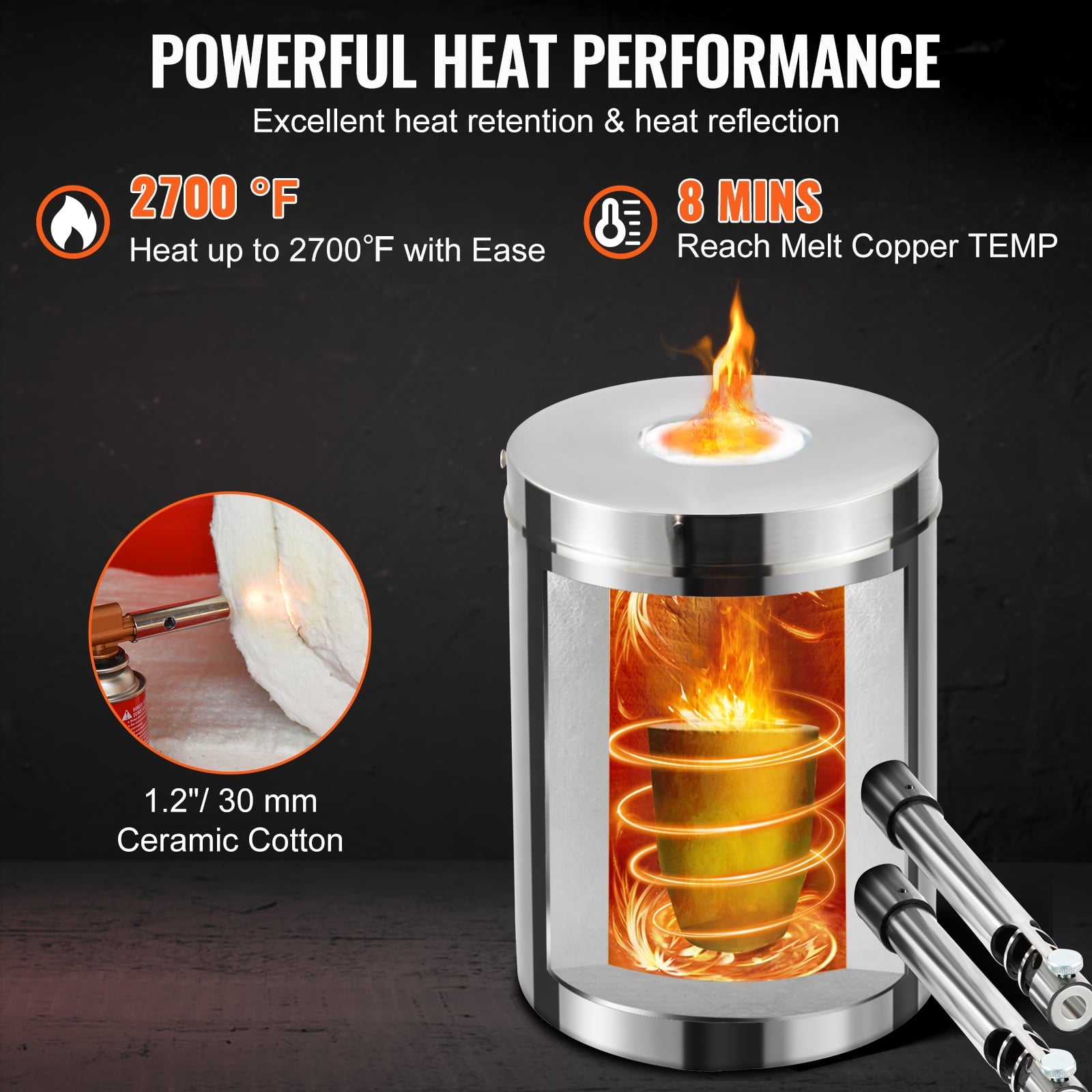 VEVOR Propane Melting Furnace Kit, 12KG Large Capacity Foundry Home Ki