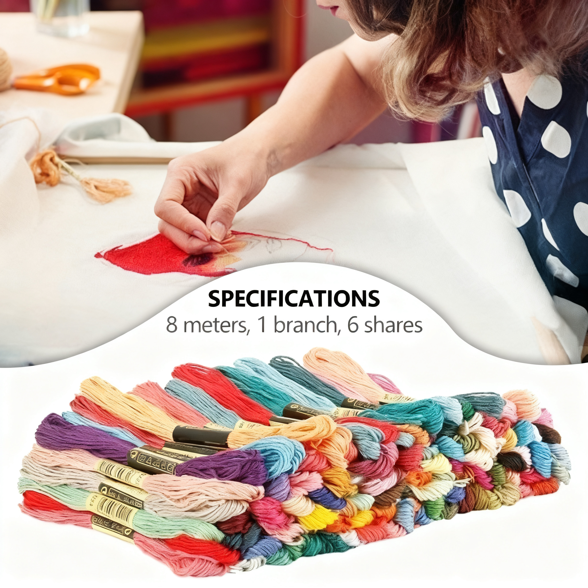 Tcwhniev 200 Pack Embroidery Floss Rainbow Colors, 8.75 Yards Cotton C