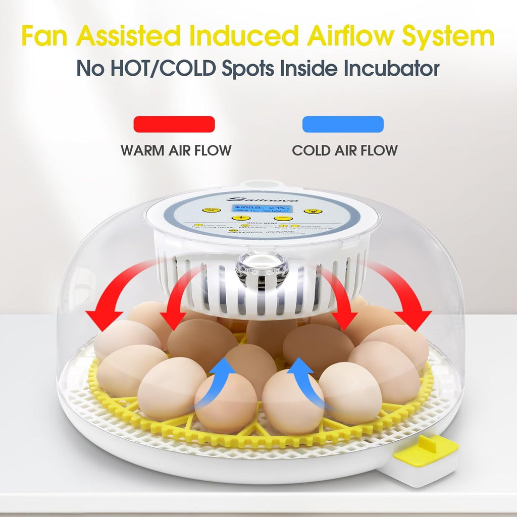 Adnoom Incubators for Hatching Eggs, 18 Egg Incubator with Automatic E