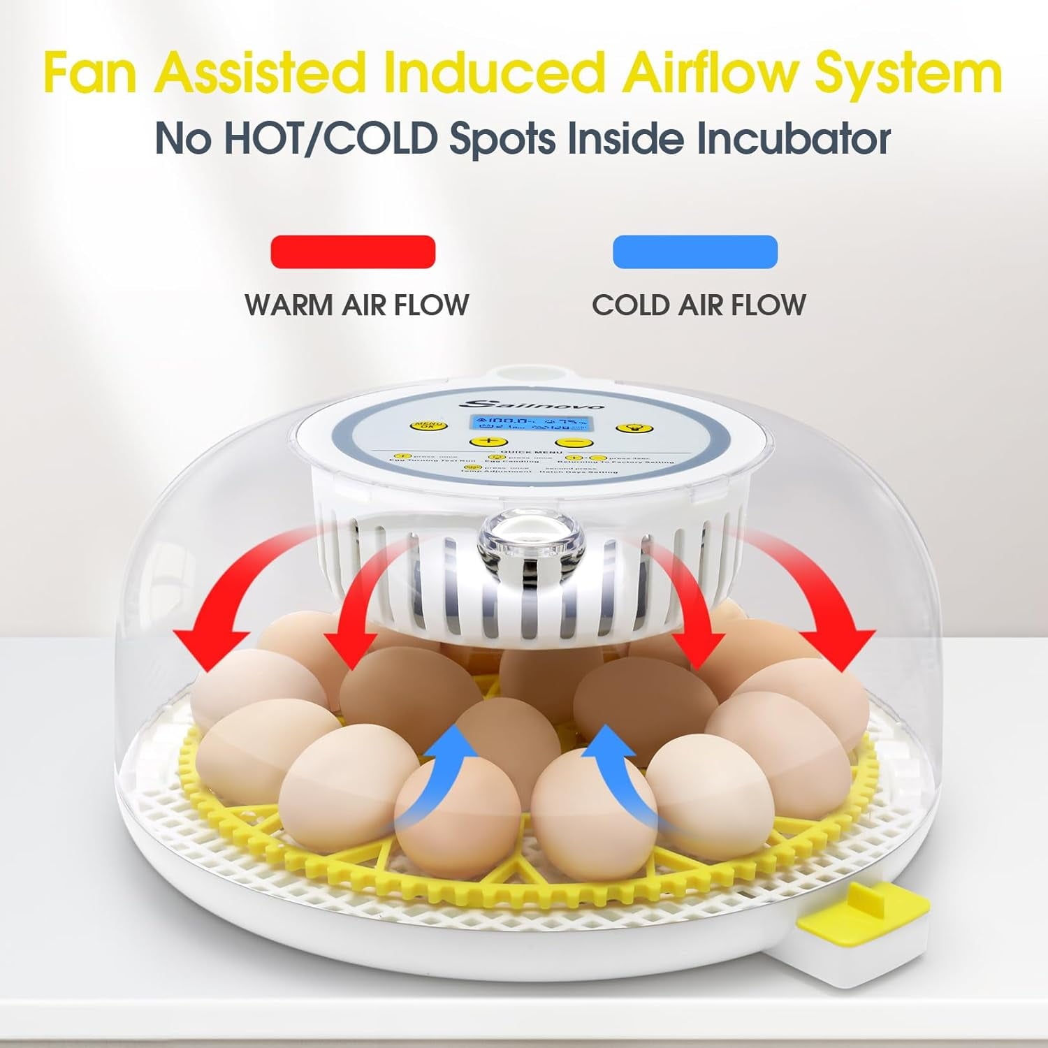 Adnoom Incubators for Hatching Eggs, 18 Egg Incubator with Automatic E