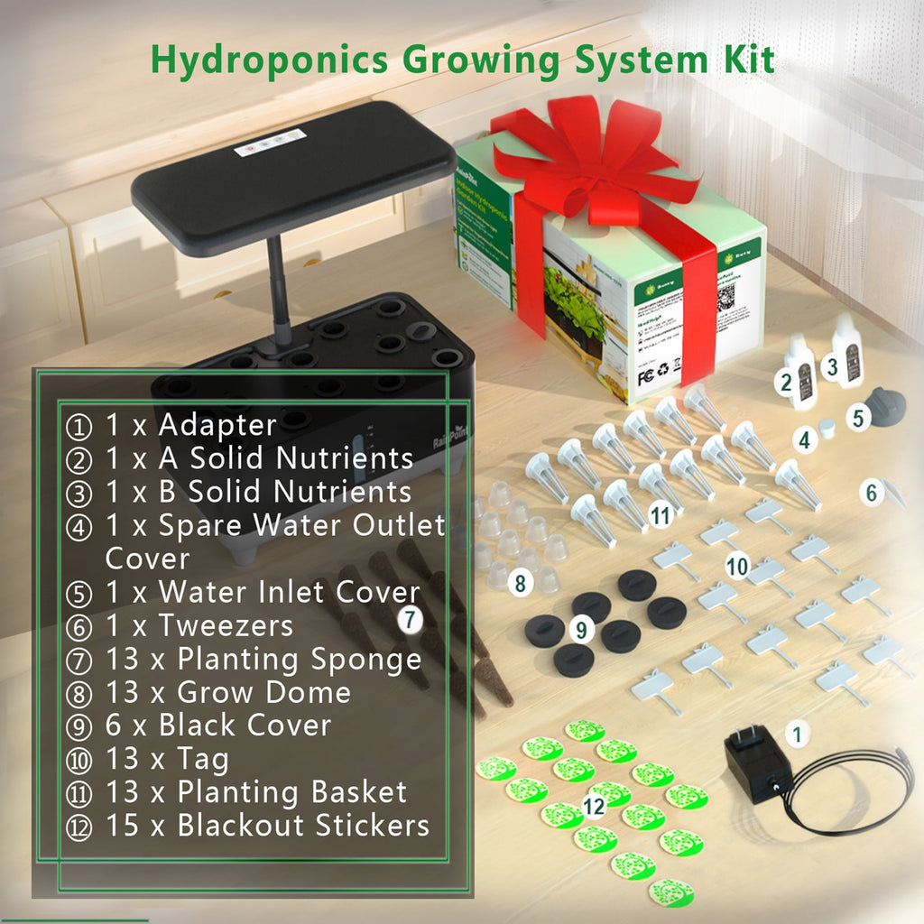RainPoint 5L Smart Hydroponics System, Indoor Growing Kit 13 Pods