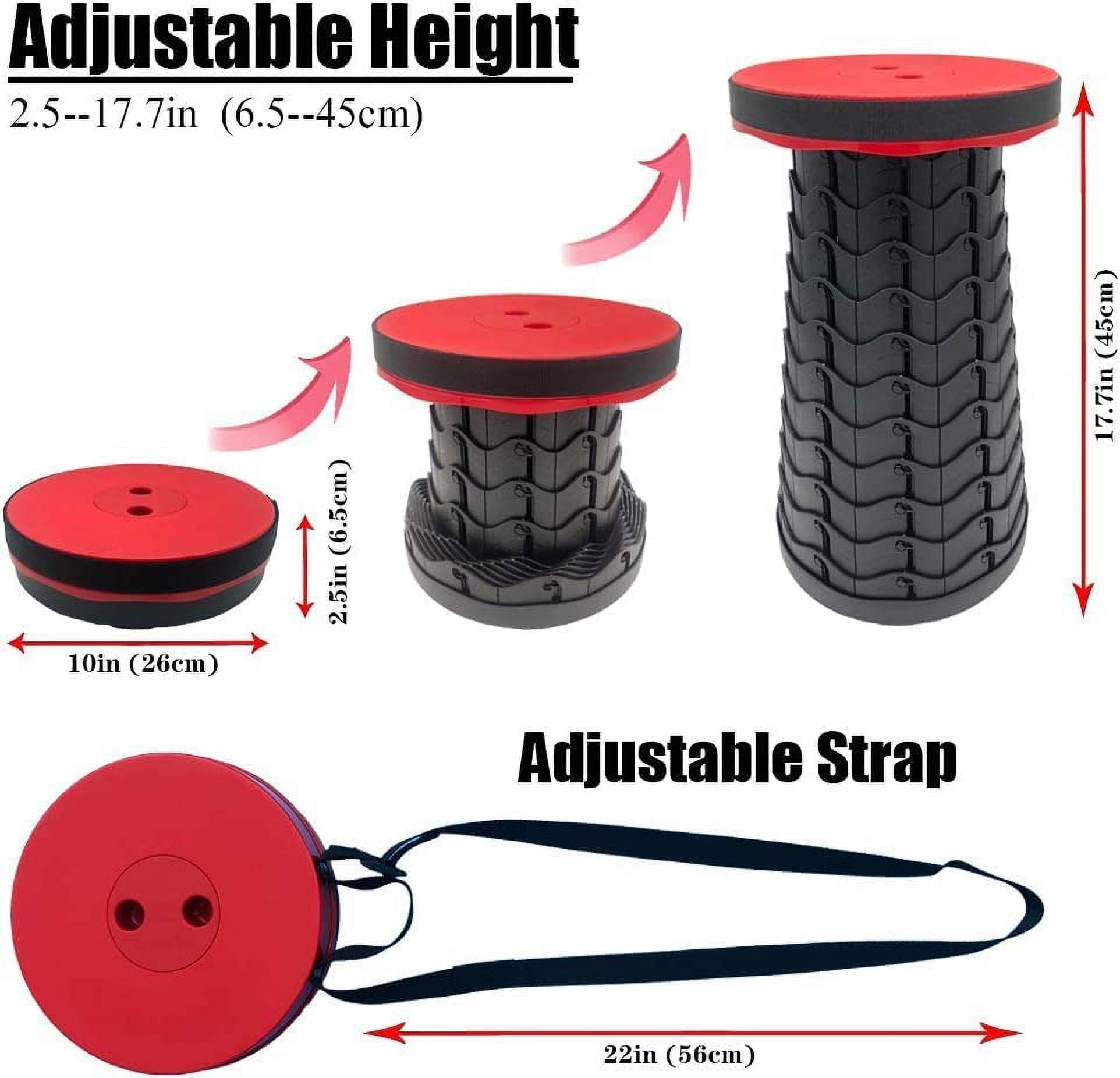 Portable Retractable Folding Stool, BTideas Adjustable Camping Stool f